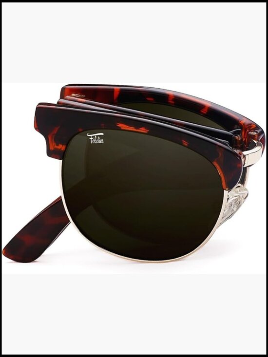Folding Sunglasses - Polarized UV400 Protection - Leather Case main image 7
